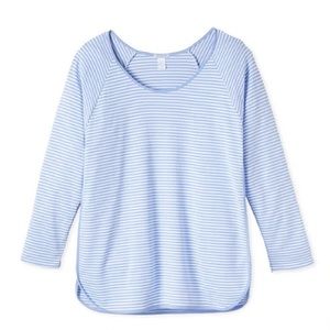 Lake Pajamas long sleeve top. New, never worn. Blue/white stripes. Size Medium.